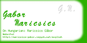 gabor maricsics business card