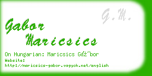 gabor maricsics business card